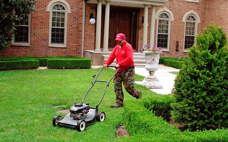 SAB Professional Mowing a Lawn